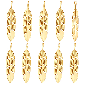 10 латунные подвески шт., долговечный, перо
