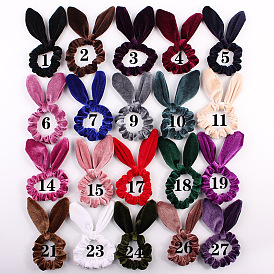 Velvet Steel Wire Bunny Ear Headband Hair Tie - Simple and Fashionable (C62)