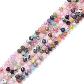 Natural Mixed Stone Faceted Beads Strands, Round