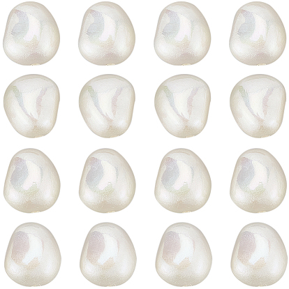 30шт. окрашенные распылением бусины из АБС-пластика, имитации жемчуга, овальные, окрашенные, с покрытием AB цвета