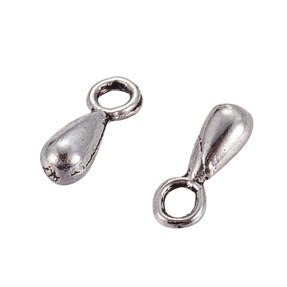 Подвески из сплава в тибетском стиле, удлинитель цепи слеза, без свинца и без кадмия, слеза, 7 мм длиной, шириной 3 мм , отверстие : 2.5 мм