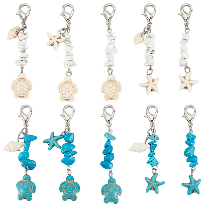 4 наборы 2 стиль стеклянные подвески украшения, с цинковым сплавом застежками омаров коготь, слеза