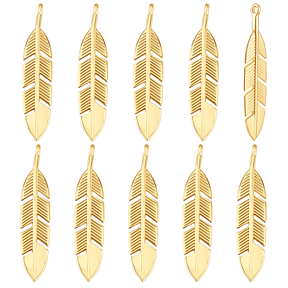 10 латунные подвески шт., долговечный, перо