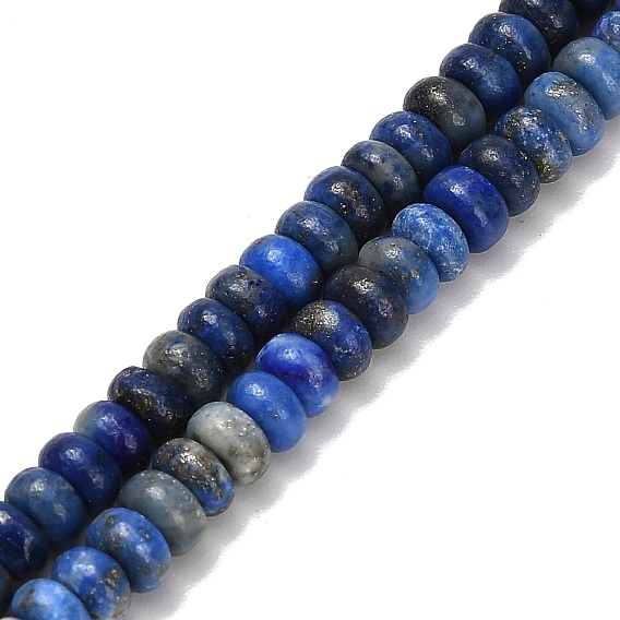 Нитки бусины из натурального ляписа-лазури, рондель