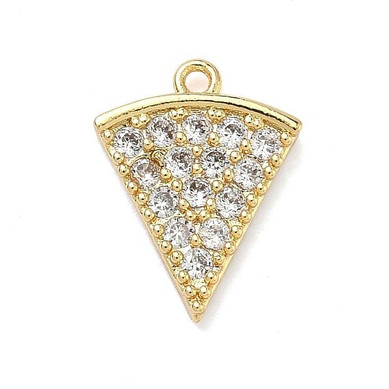 Латунные микро проложить кубического циркония подвески, треугольные украшения для пиццы