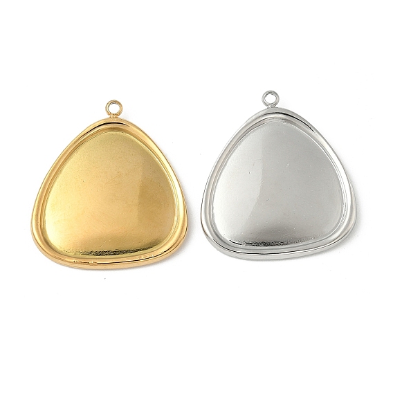 304 подвеска кабошон нержавеющая сталь под эмаль, ионное покрытие (ip), треугольный шарм