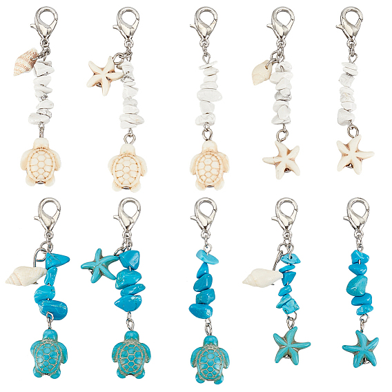 4 наборы 2 стиль стеклянные подвески украшения, с цинковым сплавом застежками омаров коготь, слеза