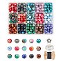 DIY Jewelry Set Kits, with Glass Beads, Tibetan Silver Alloy Spacers, Crystal Thread and Elastic Cord
