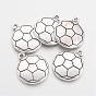 Tibetan Style Alloy FootBall/Soccer Ball Hobby Pendants, Sports Charms, Lead Free & Cadmium Free, 22x18.5x3.5mm, Hole: 2mm