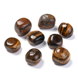 Natural Tiger Eye Beads, Healing Stones, for Energy Balancing Meditation Therapy, No Hole, Nuggets, Tumbled Stone, Healing Stones for 7 Chakras Balancing, Crystal Therapy, Meditation, Reiki, Vase Filler Gems