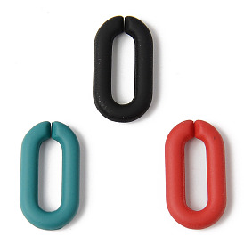 Rubberized Style Acrylic Linking Rings, Quick Link Connectors, For Cable Chains Making, Oval