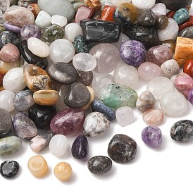 Natural Mixed Gemstone Beads, Nuggets, Tumbled Stone, Vase Filler Gems, No Hole/Undrilled, Mixed Dyed and Undyed