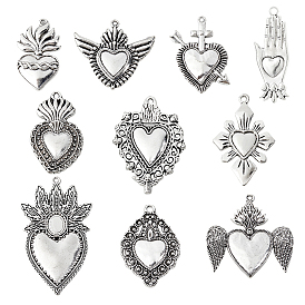 20 шт 10 стили подвески из сплава в тибетском стиле, саред сердце