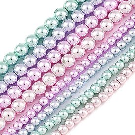 Гальванические нити из синтетических немагнитных гематитовых бусин, гладкий круглый