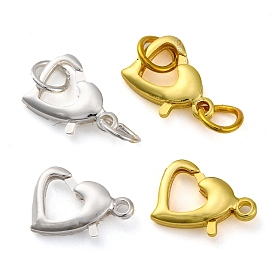 Brass Lobster Claw Clasps, Lead Free & Cadmium Free, Heart