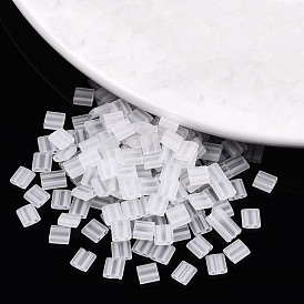 Стеклянный бисер с отверстиями fgb 2, прозрачные матовые цвета, квадратный