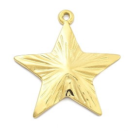 Ion Plating(IP) 304 Stainless Steel Pendants, Star Charm