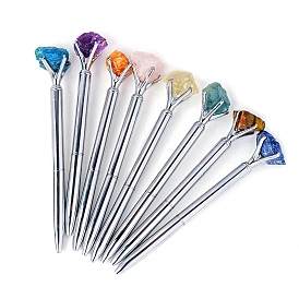 Nuggets Gemstone Ball-Point Pen, Stainless Steel Pen, Office School Supplies