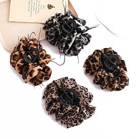 Цветочные пластиковые заколки для волос с когтями, аксессуары для волос для женщин и девочек, рисунок для леопарда