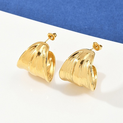 304 серьги-гвоздики из нержавеющей стали c-образной формы, ионное покрытие (ip)