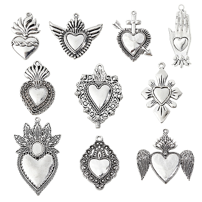 20 шт 10 стили подвески из сплава в тибетском стиле, саред сердце