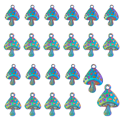 20 шт 2 стиль подвески из сплава цвета радуги, без кадмия и без свинца, форма грибов