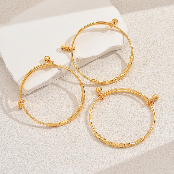 Регулируемая латунные браслеты шарма, железные круглые браслеты-колокольчики для женщин