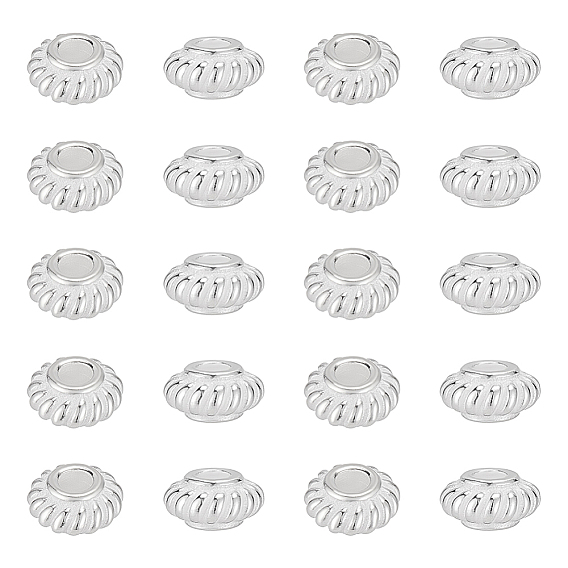 20 шт. 925 бусины из стерлингового серебра, рондель