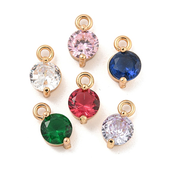 Плоские круглые микро медные проложит кубических прелести диоксида циркония, золотой свет