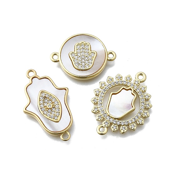 Подвески-соединители для рук хамса, настоящие 16k позолоченные латунные звенья с микропаве из кубического циркония, без кадмия и без свинца, с оболочкой