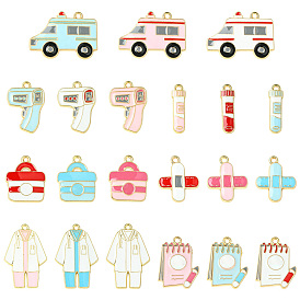 42 шт 21 стили сплава эмаль подвески, золотые, подвески на тему врача скорой помощи