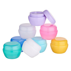 30g PP Plastic Refillable Cream Jar Sets, with Screw Lid & Inner Cover, Empty Portable Cosmetic Containers, Mushroom