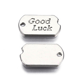 Alloy Charms, Cadmium Free & Nickel Free & Lead Free, Oval with Word Good Luck
