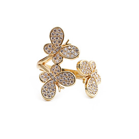 Minimalist Butterfly Open Finger Ring with Zirconia - Chic and Trendy Women's Jewelry