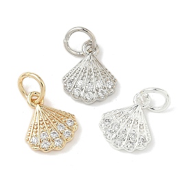 Латунные микро проложить кубического циркония подвески, подвески в форме ракушек, стойки покрытие, долговечный, с целью перехода в кольце