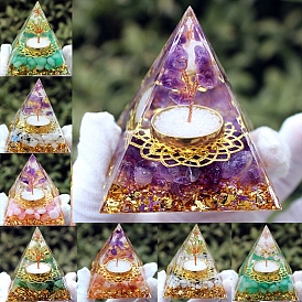 Orgonite Pyramid Resin Energy Generators, for Home Office Desk Decoration