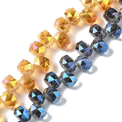 Гальванические бусины с полным радужным покрытием, граненые, рондель