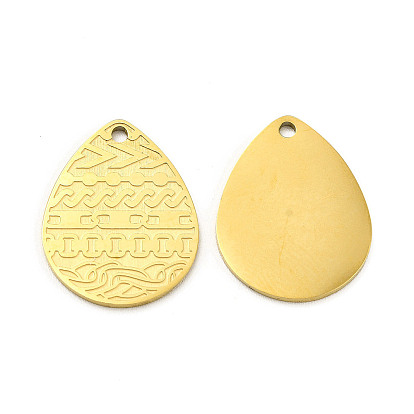 Ion Plating(IP) 304 Stainless Steel Pendants, Teardrop Charm
