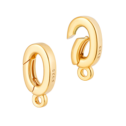 2 шт. 925 овальные пружинные кольца из стерлингового серебра