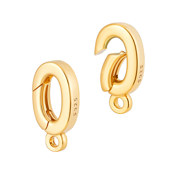 2 шт. 925 овальные пружинные кольца из стерлингового серебра