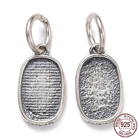 Настройки подвески из стерлингового серебра Таиланда, пустой овал, с целью перехода в кольце