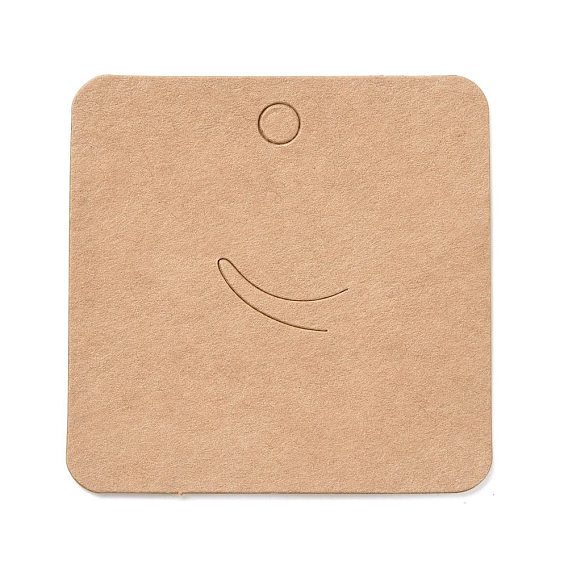 Blank Kraft Paper Pendants Display Cards, Square