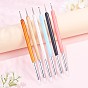 Double Different Head Nail Art Dotting & Sculpture Tools, UV Gel Nail Brush Pens, Wood Handle, Silicone & Stainless Steel Pen Point