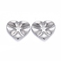 304 Stainless Steel Pendants, Textured, Heart