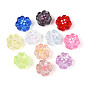 Прозрачные акриловые бусины, цветок, с эмалью
