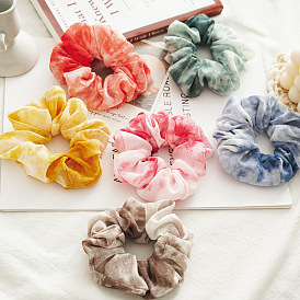 Spring and summer chiffon tie-dye hair ring headdress simple color large intestine hair ring female rubber band head flower