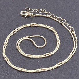Изготовление ожерелья из спутниковой цепи из сплава, круглые цепочки-змеи с бисером для изготовления ожерелья из бисера