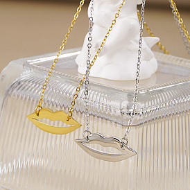 Винтажные ожерелья из нержавеющей стали с подвеской в виде губы для мужчин и женщин на каждый день