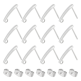 80 шт 304 детали серьги-гвоздики из нержавеющей стали, с вертикальными петлями и гайками 80шт., прямоугольник