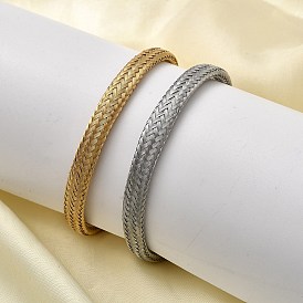 Плетеные 304 браслеты-манжеты из нержавеющей стали для женщин